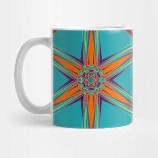 Cartoon Mandala Green Red and Blue Mug